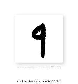 Alphabet & number / handwriting - vector