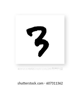 Alphabet & number / handwriting - vector