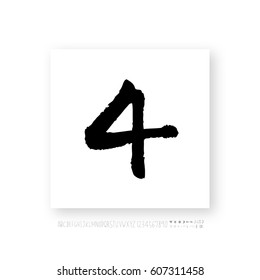 Alphabet & number / handwriting - vector