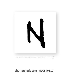 Alphabet & number / handwriting - vector