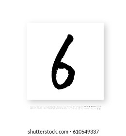 Alphabet & number / handwriting - vector