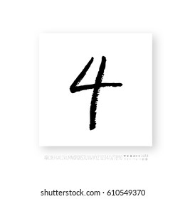 Alphabet & number / handwriting - vector