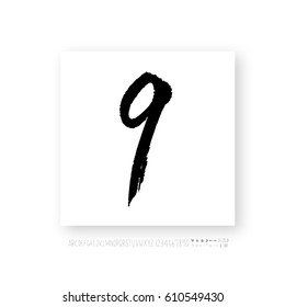 Alphabet & number / handwriting - vector