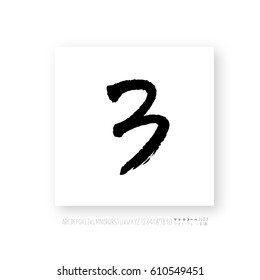 Alphabet & number / handwriting - vector