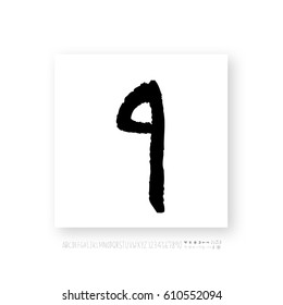 Alphabet & number / handwriting - vector