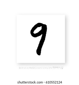 Alphabet & number / handwriting - vector