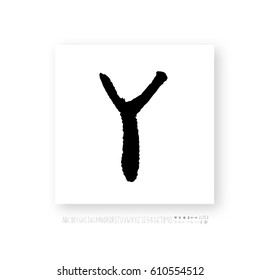 Alphabet & number / handwriting - vector