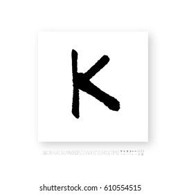 Alphabet & number / handwriting - vector