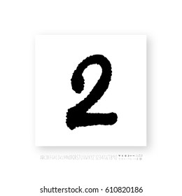 Alphabet & number / handwriting - vector