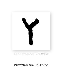 Alphabet & number / handwriting - vector