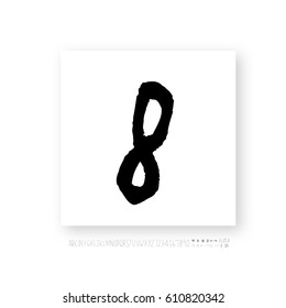 Alphabet & number / handwriting - vector