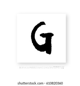 Alphabet & number / handwriting - vector