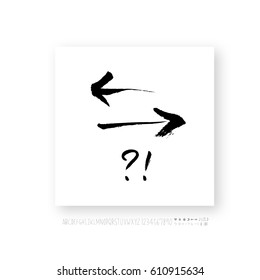 Alphabet & number / handwriting - vector
