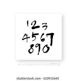 Alphabet & number / handwriting - vector