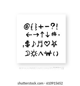 Alphabet & number / handwriting - vector