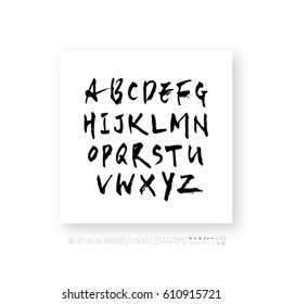 Alphabet & number / handwriting - vector