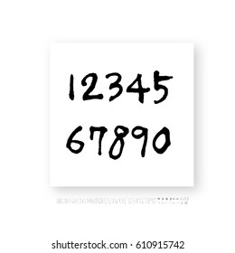 Alphabet & number / handwriting - vector