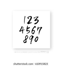 Alphabet & number / handwriting - vector