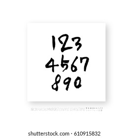 Alphabet & number / handwriting - vector