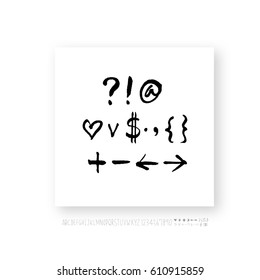 Alphabet & number / handwriting - vector