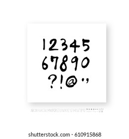Alphabet & number / handwriting - vector