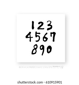 Alphabet & number / handwriting - vector