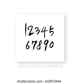 Alphabet & number / handwriting - vector