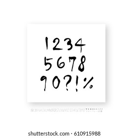 Alphabet & number / handwriting - vector