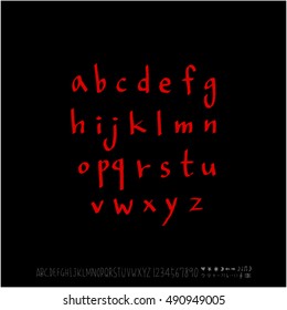 Alphabet & number / handwriting - vector / Halloween version