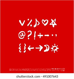 Alphabet & number / handwriting - vector / Halloween version