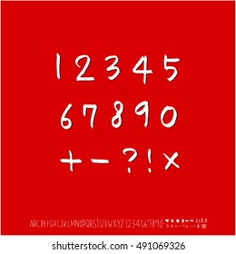 Alphabet & number / handwriting - vector / Halloween version