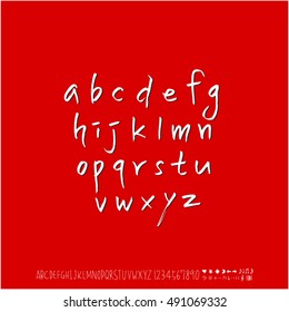 Alphabet & number / handwriting - vector / Halloween version