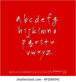 Alphabet & number / handwriting - vector / Halloween version