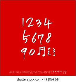 Alphabet & number / handwriting - vector / Halloween version