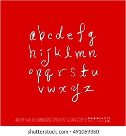 Alphabet & number / handwriting - vector / Halloween version
