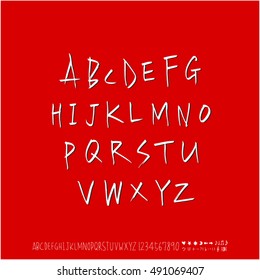 Alphabet & number / handwriting - vector / Halloween version