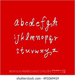Alphabet & number / handwriting - vector / Halloween version