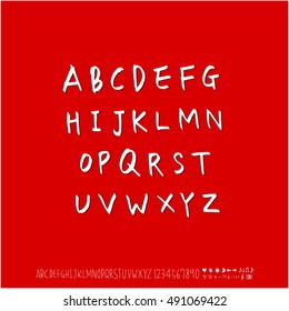 Alphabet & number / handwriting - vector / Halloween version