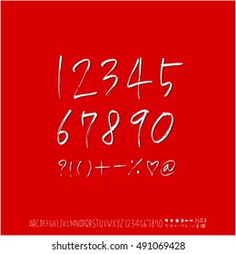 Alphabet & number / handwriting - vector / Halloween version