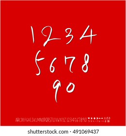 Alphabet & number / handwriting - vector / Halloween version