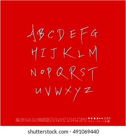 Alphabet & number / handwriting - vector / Halloween version