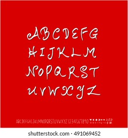 Alphabet & number / handwriting - vector / Halloween version