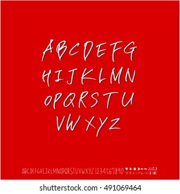 Alphabet & number / handwriting - vector / Halloween version