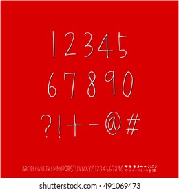 Alphabet & number / handwriting - vector / Halloween version