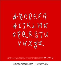 Alphabet & number / handwriting - vector / Halloween version