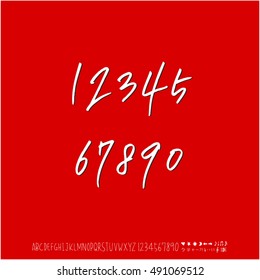 Alphabet & number / handwriting - vector / Halloween version
