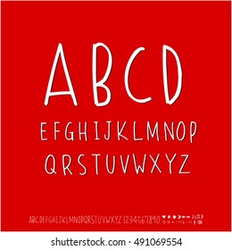 Alphabet & number / handwriting - vector / Halloween version