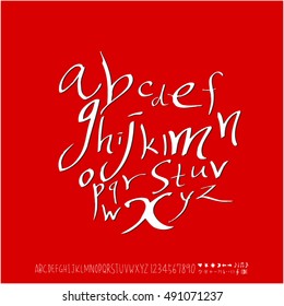 Alphabet & number / handwriting - vector / Halloween version
