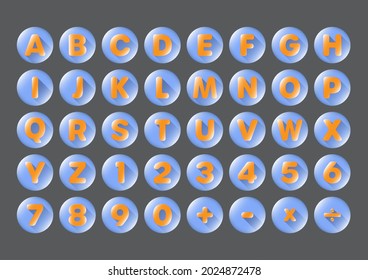 Alphabet, number and mathematics icon button vector illustration