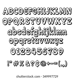 alphabet and number on white backgrond vector illustration